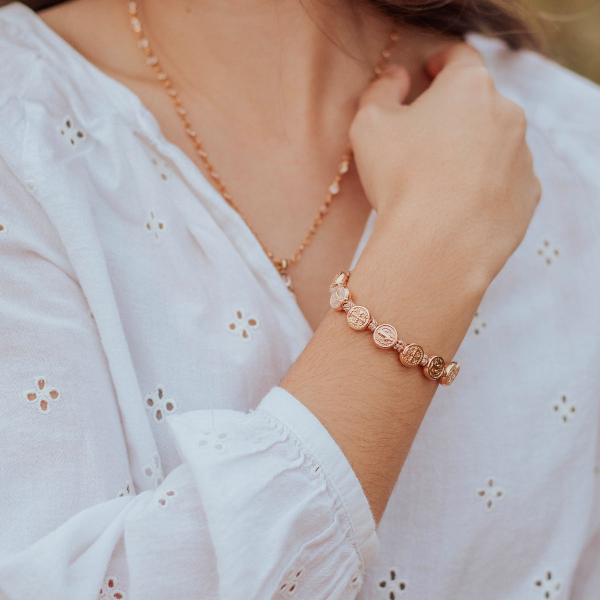 Benedictine Blessing Bracelet - Rose Gold Medals