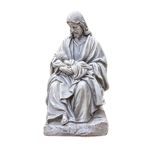 15.5"H Jesus Holding Baby Garden Statue