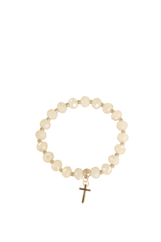 Stretch Stack Bracelet - Cross - Silver