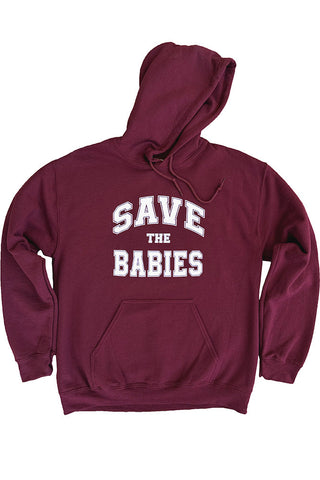 Maroon Save The Babies Hoodie
