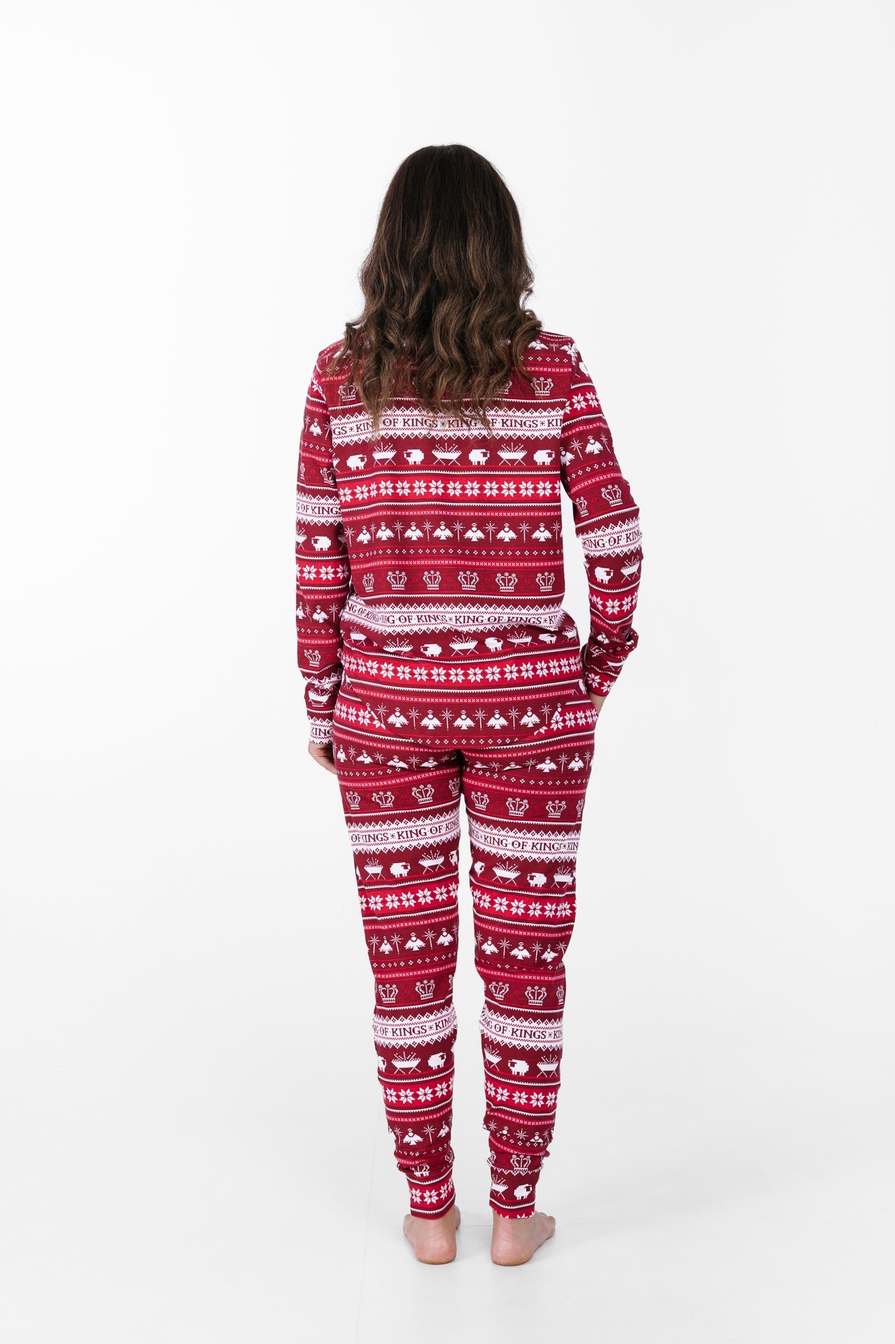 King of Kings Ruby Red Womens Jogger PJ Set Cotton
