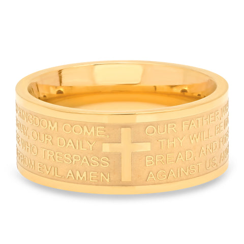 Wide Banded Lord's Prayer Ring