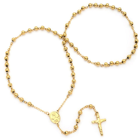 Ladies 18kt Gold Plated Rosary Necklace