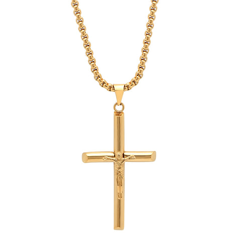 Stainless Steel Crucifix Tube Pendant