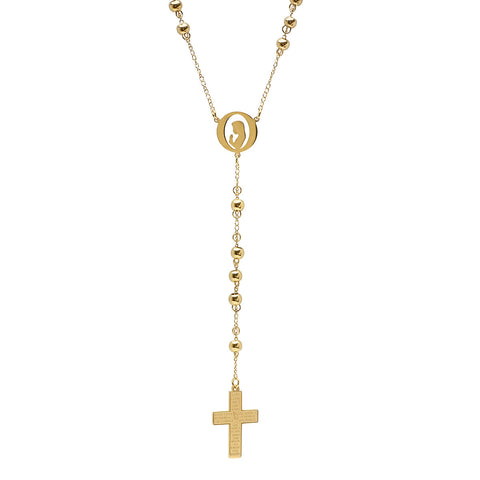 18k Gold Plated Serenity Prayer Rosary Necklace