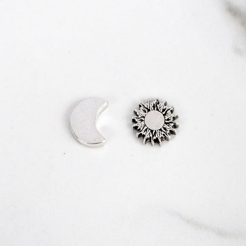 Canticle of the Sun Mismatched Sun and Moon Earrings