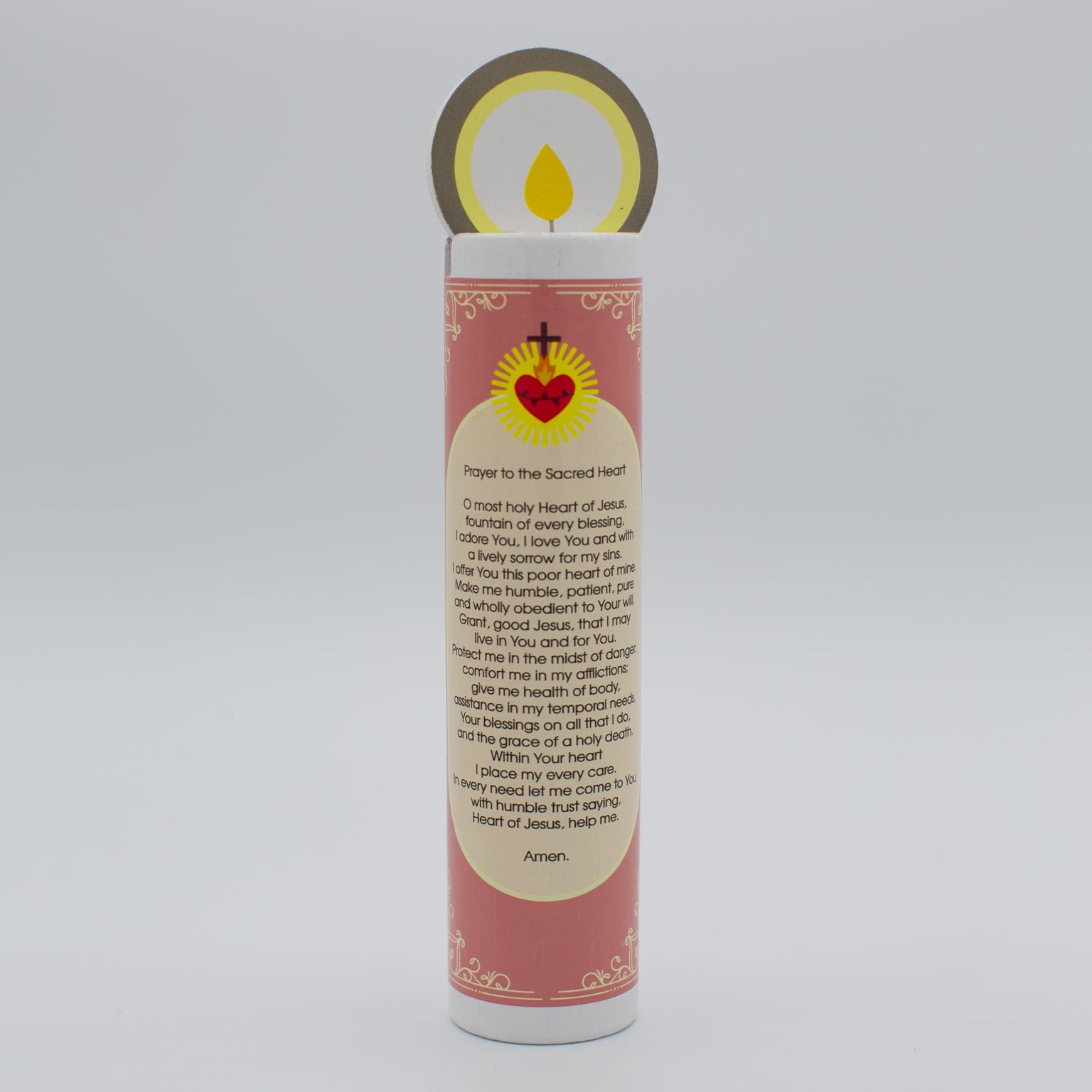 Sacred Heart of Jesus Wooden Prayer Candle