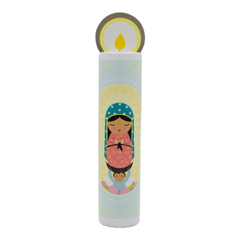 Our Lady of Guadalupe Wooden Prayer Candle
