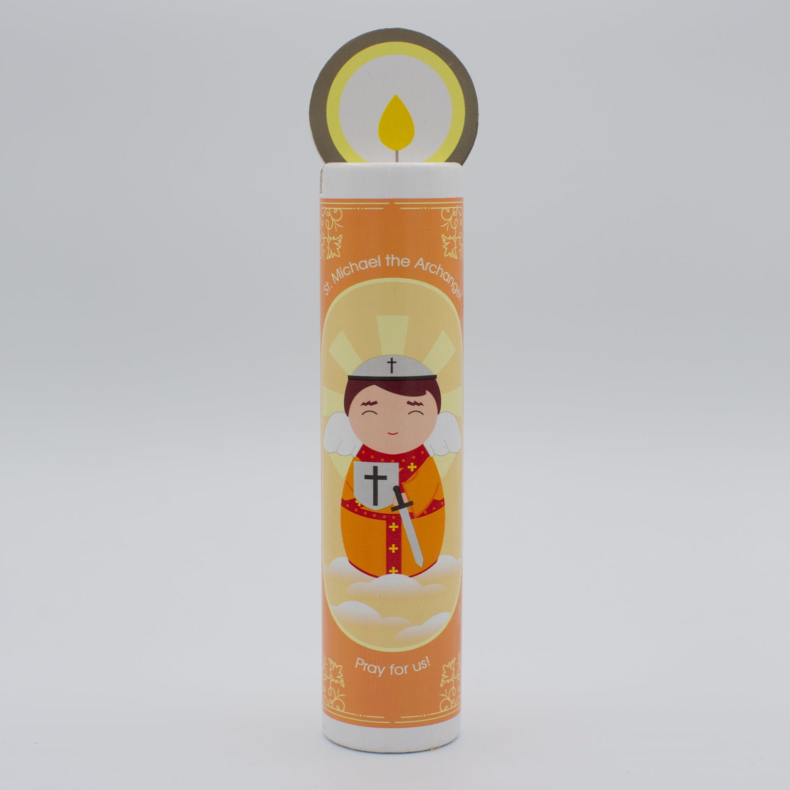 St. Michael Wooden Prayer Candle
