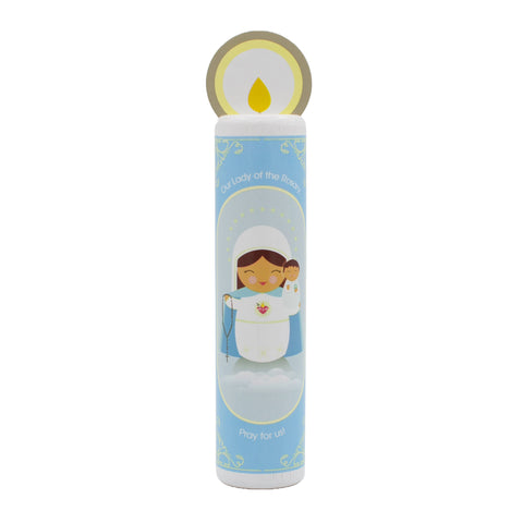 Our Lady of the Rosary (Hail Mary) Wooden Prayer Candle