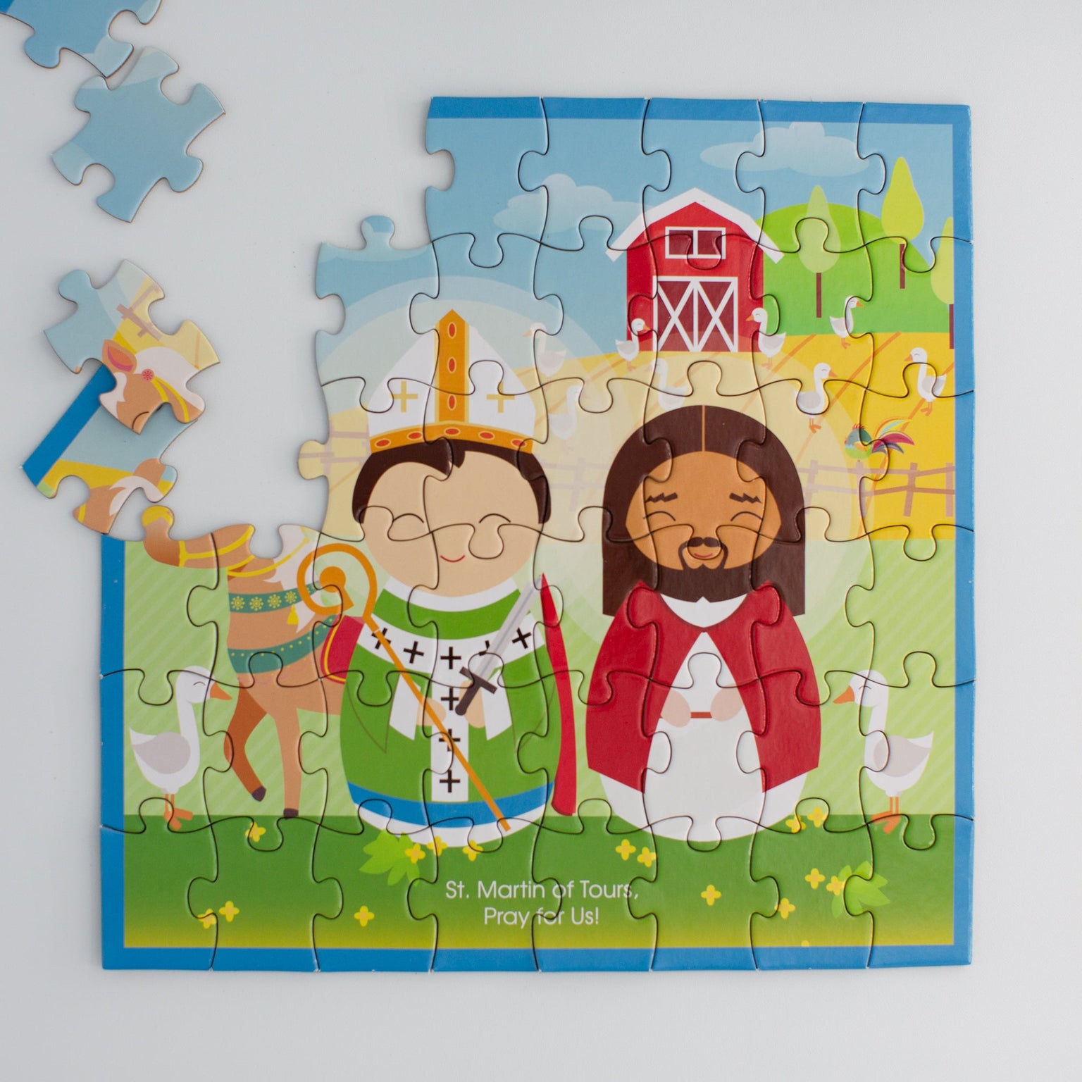 St. Martin of Tours and Jesus Mini Puzzle