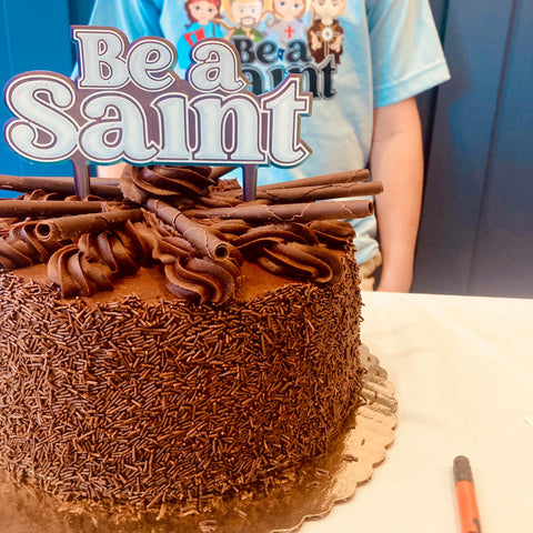 Reusable 3D Cake Toppers — Happy Birthday & Be a Saint