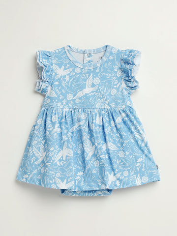 Birds of the Air Short Sleeve Twirl Dress Bodysuit Cotton