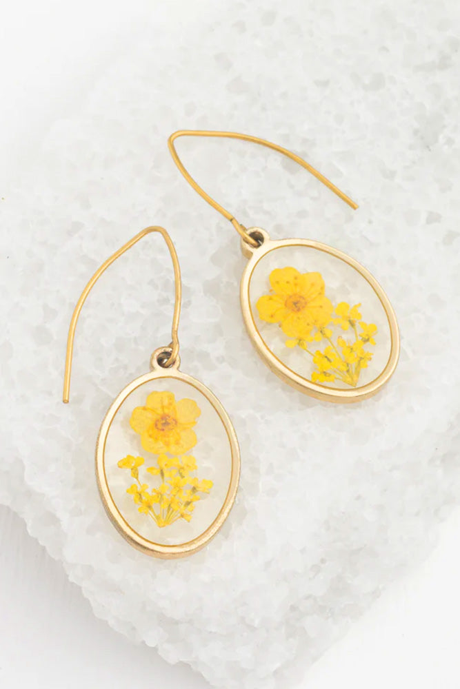 Handmade Tiny Yellow Flower Earrings
