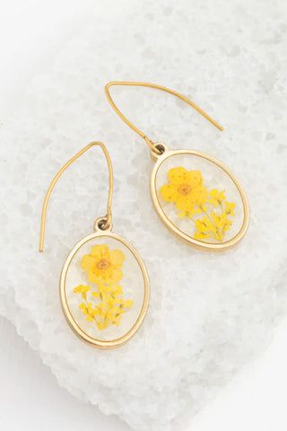 Handmade Tiny Yellow Flower Earrings
