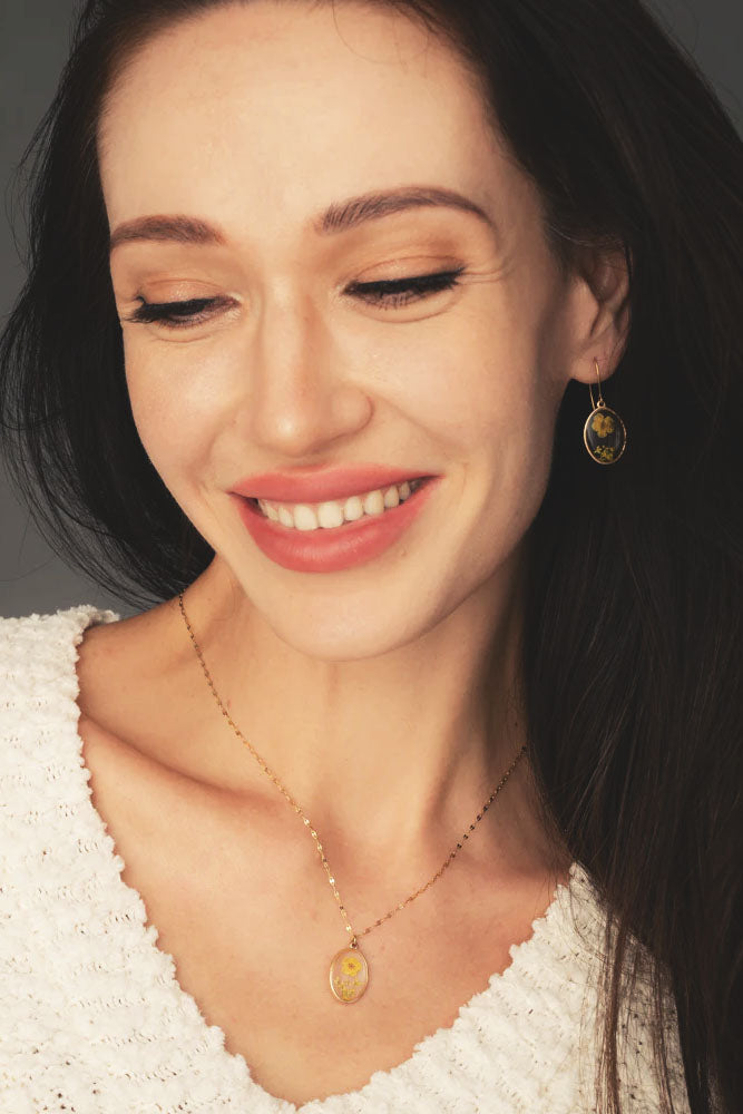 Handmade Tiny Yellow Flower Earrings