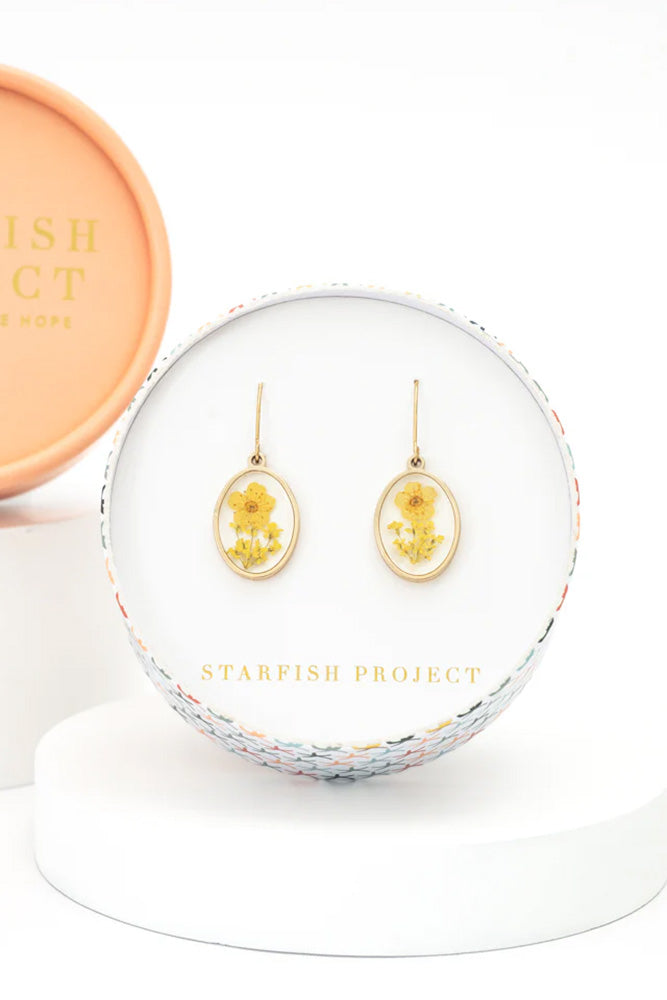 Handmade Tiny Yellow Flower Earrings