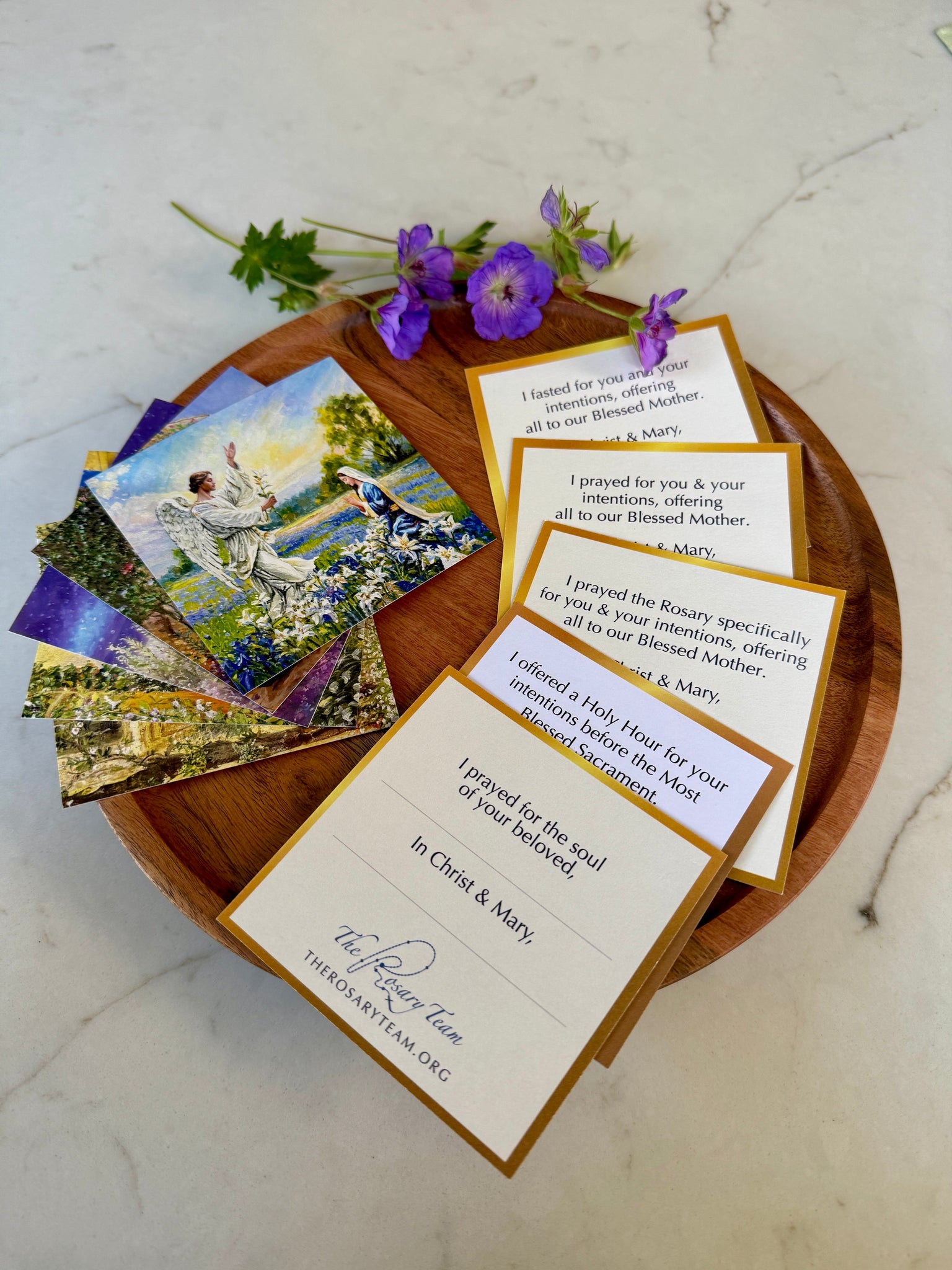 Spiritual Bouquet Prayer Cards Set of 5 with Envelopes