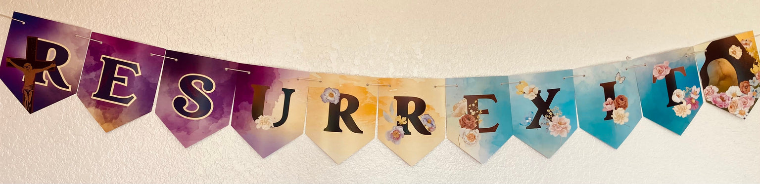 Resurrexit Easter Pennant Banner -- in Latin