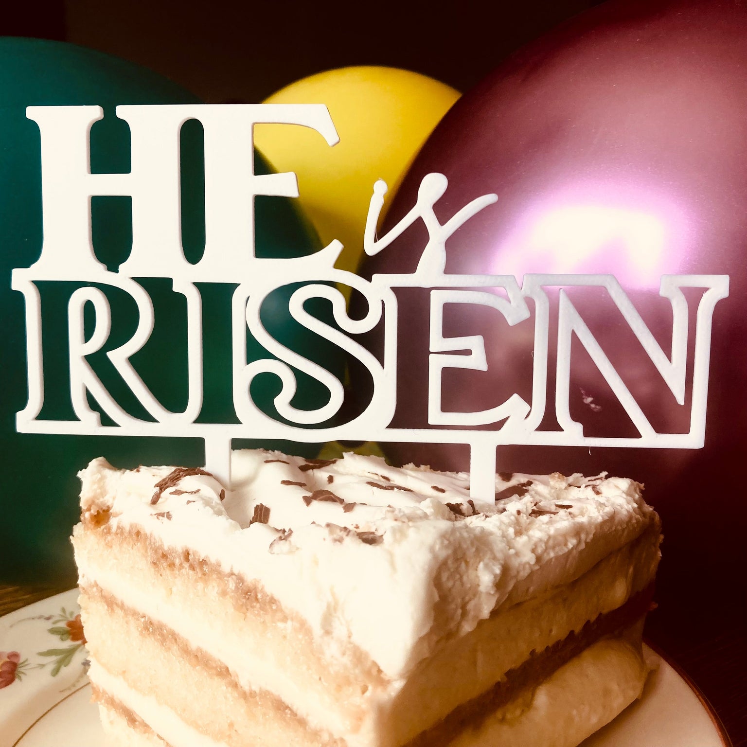 "He is Risen" and "Resurrexit" Easter Cake Toppers