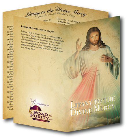 Litany to the Divine Mercy - Prayer Card / 3" x 6" folded (c)