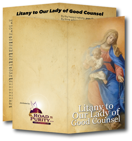 Litany to Our Lady of Good Counsel - Prayer Card / 3" x 6" folded (c)
