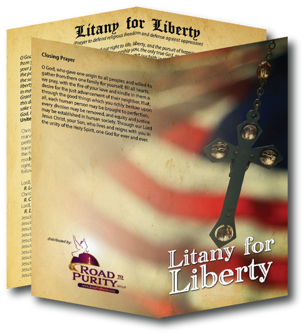 NEW! Litany for Liberty - Prayer Card / 3" x 6" folded (c)