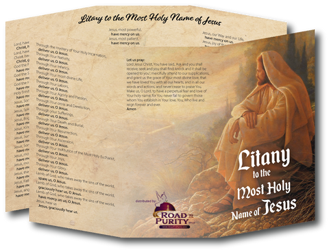 Litany to the Most Holy Name of Jesus - Prayer Card / 3" x 6" folded (c)