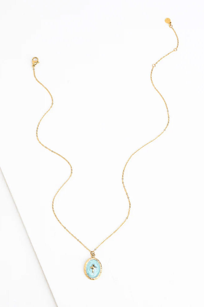 Fairtrade Turquoise Cross Necklace