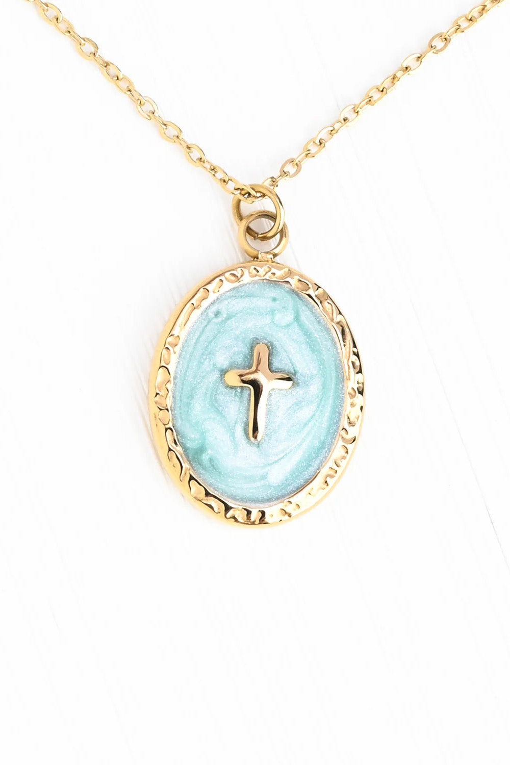 Fairtrade Turquoise Cross Necklace
