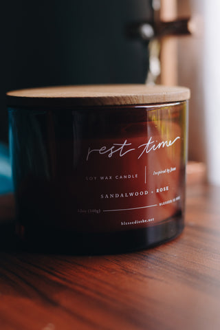 Rest Time 3-Wick // Saintly Scents Candle