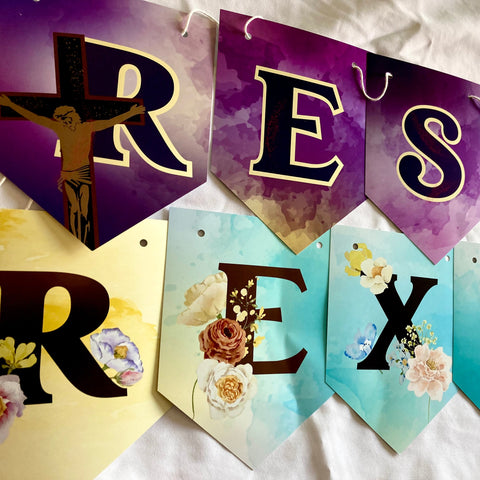 Resurrexit Easter Pennant Banner -- in Latin