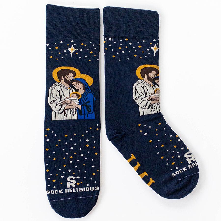 Holy Family Christmas Socks