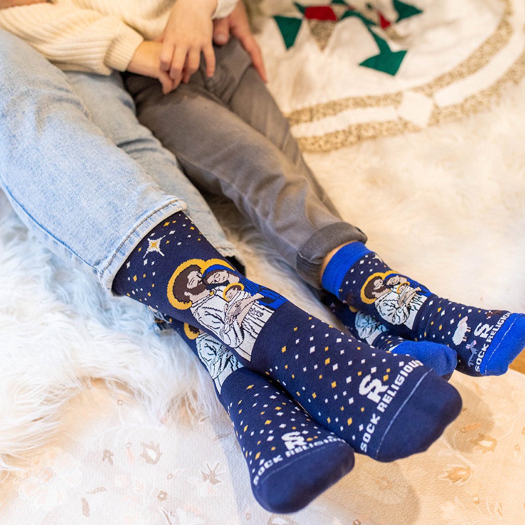 Holy Family Christmas Socks