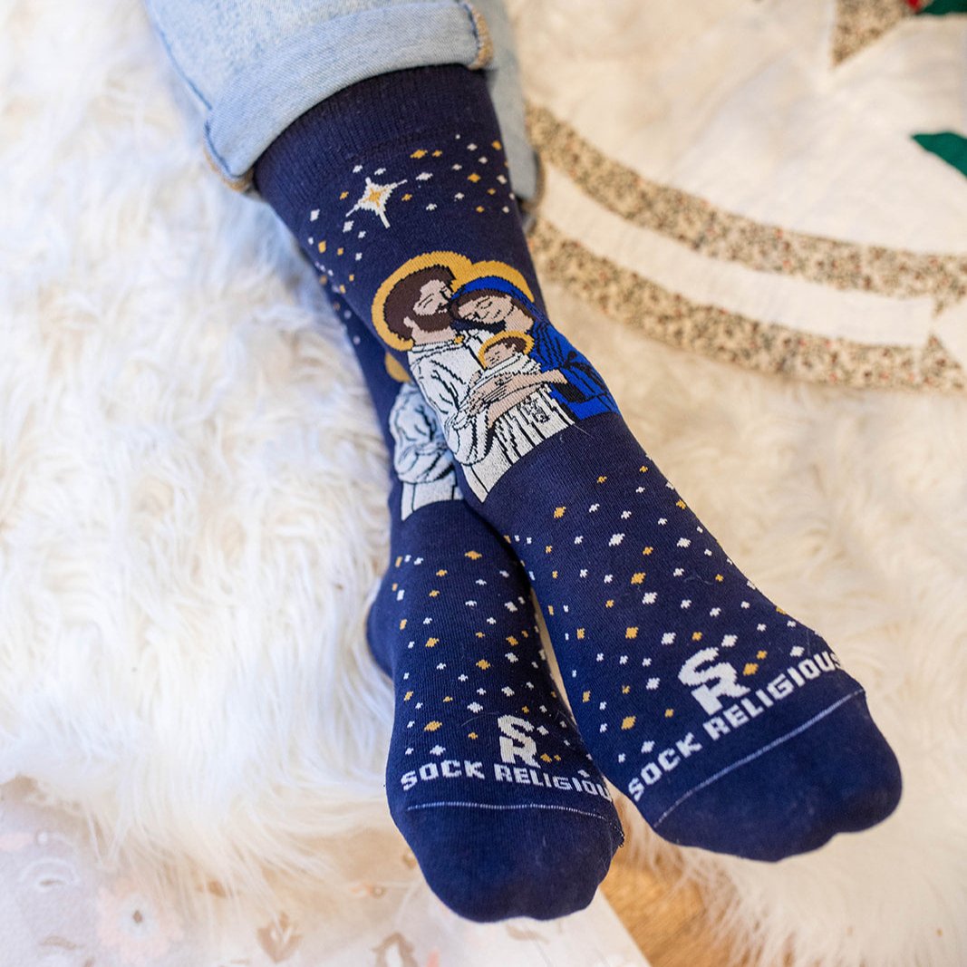 Holy Family Christmas Socks