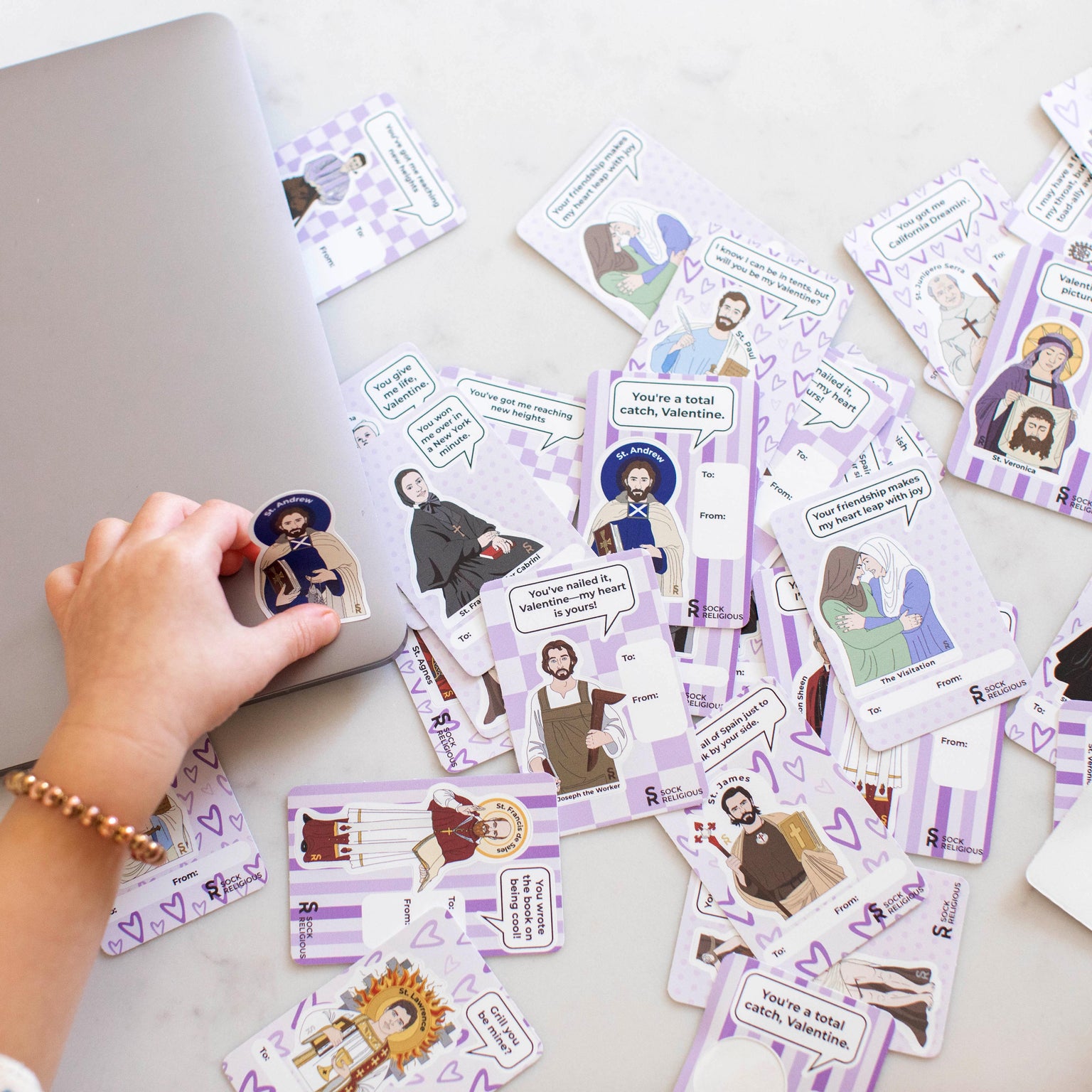 Stuck on You Too Valentine Stickers 20-pack