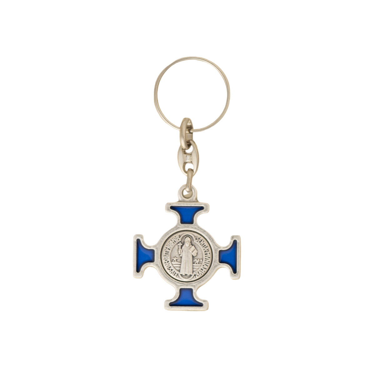 St. Benedict Keychain in Blue or Red