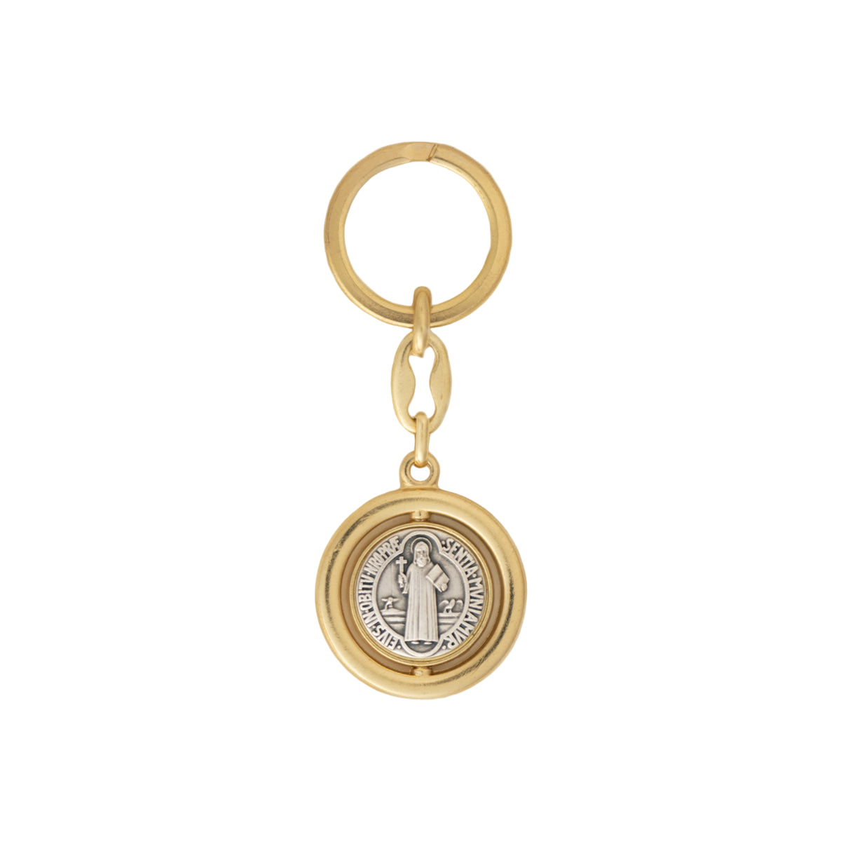 St. Benedict Gold Swivel Keychain