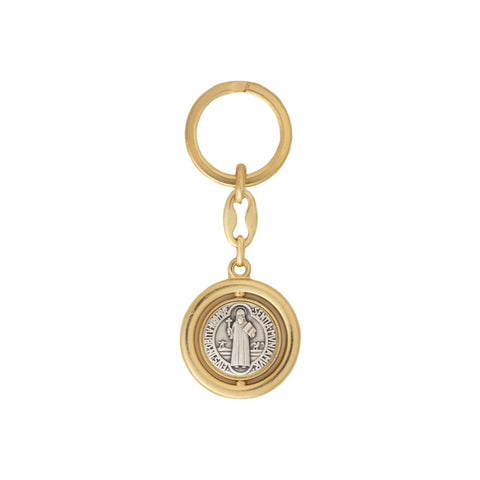 St. Benedict Gold Swivel Keychain