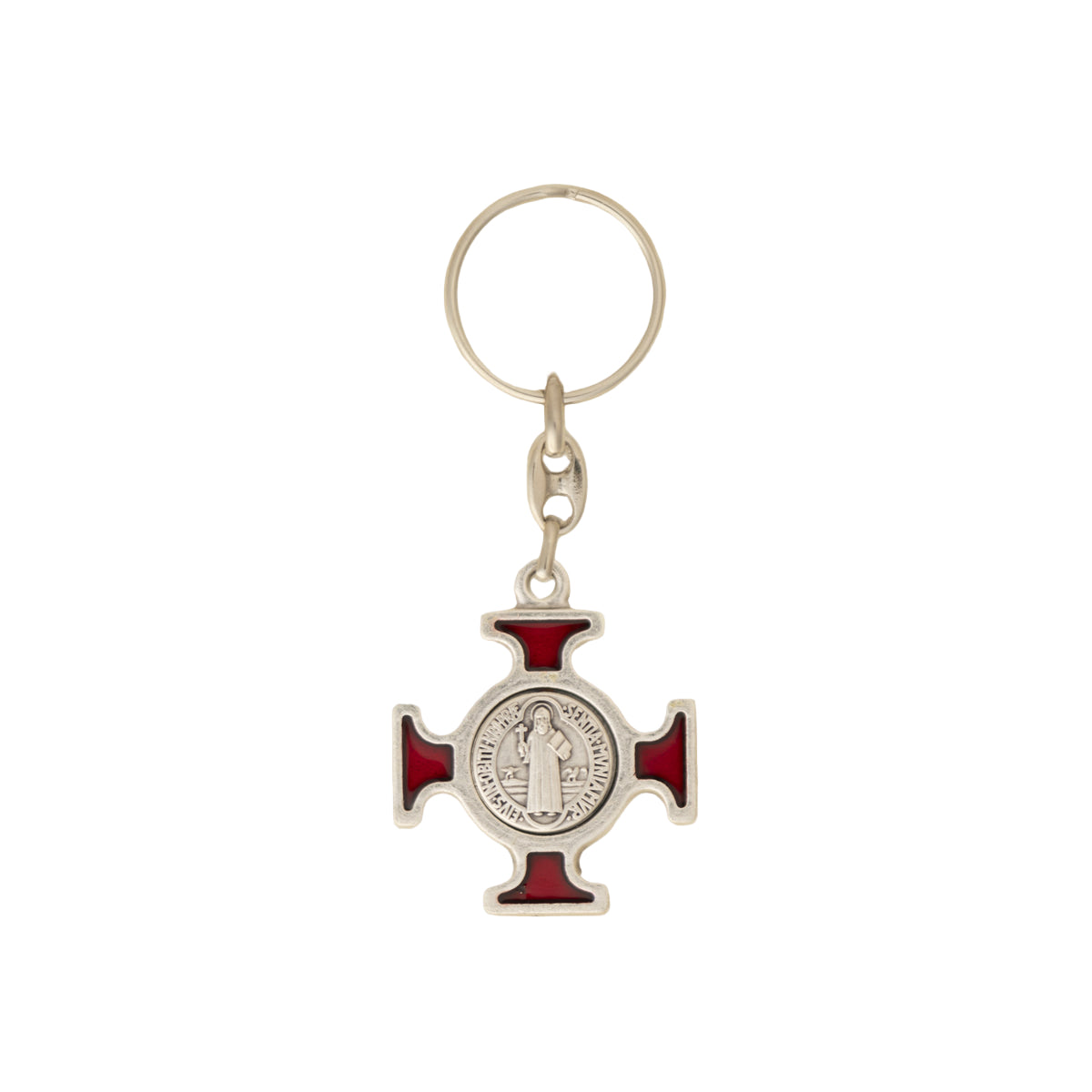 St. Benedict Keychain in Blue or Red
