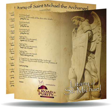 Litany of St Michael - Prayer Card / 3" x 6" folded (c)