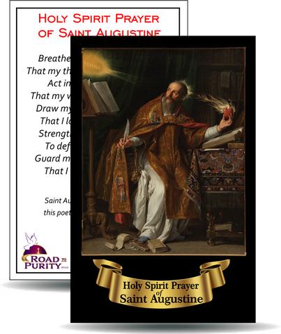 Holy Spirit Prayer of Saint Augustine - Holy Card / 2 1/4"x 3 1/2" (b) (C)