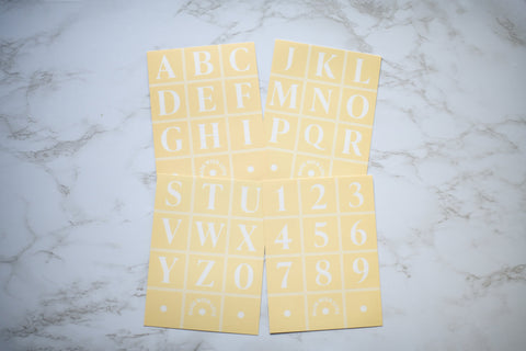 Alphabet And Numbers Stencils