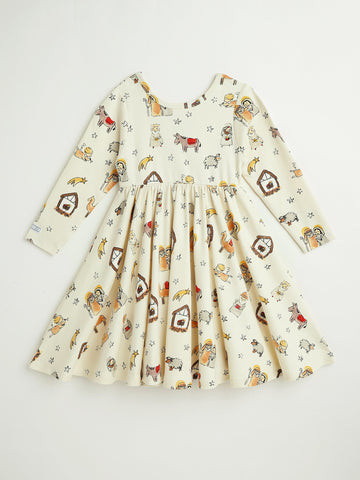Away in a Manger Twirl Dress Cotton