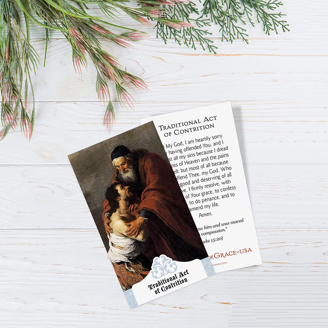 Traditional Act of Contrition Holy Card