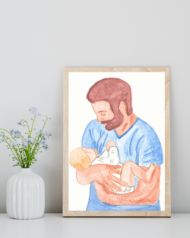 Dad and baby - Father's Day Gift - Physical Print Wall Art