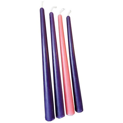 Beeswax Advent Tapers, Set of Four 10 inch Advent Candles