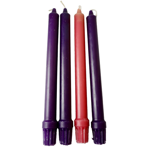 Beeswax Advent Tapers, Set of 4 10 inch Colonial Style
