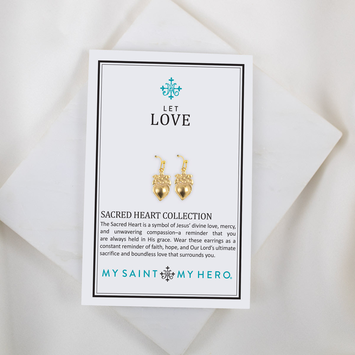 Sacred Heart Flower Earrings