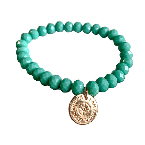 Loved, Seen & Known Teal Glass Bracelet